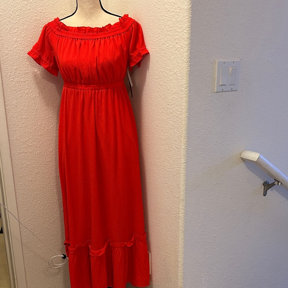 NWT Cynthia Steffe Vibrant Red Maxi Dress, 4